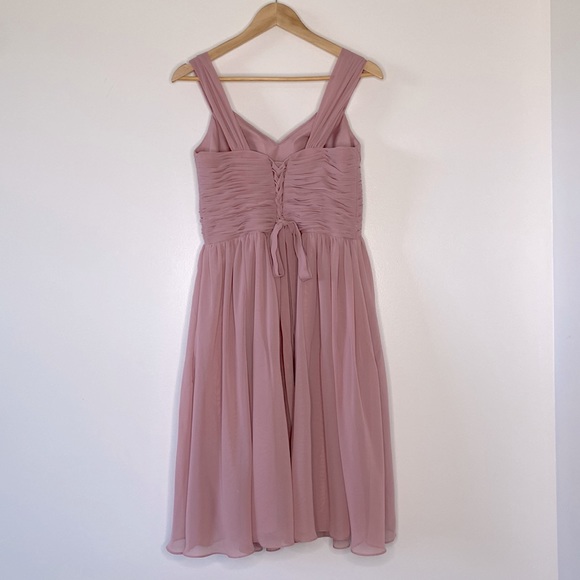 Girls Junior bridesmaids dress in the shade dusted rose with corset back - Picture 2 of 3